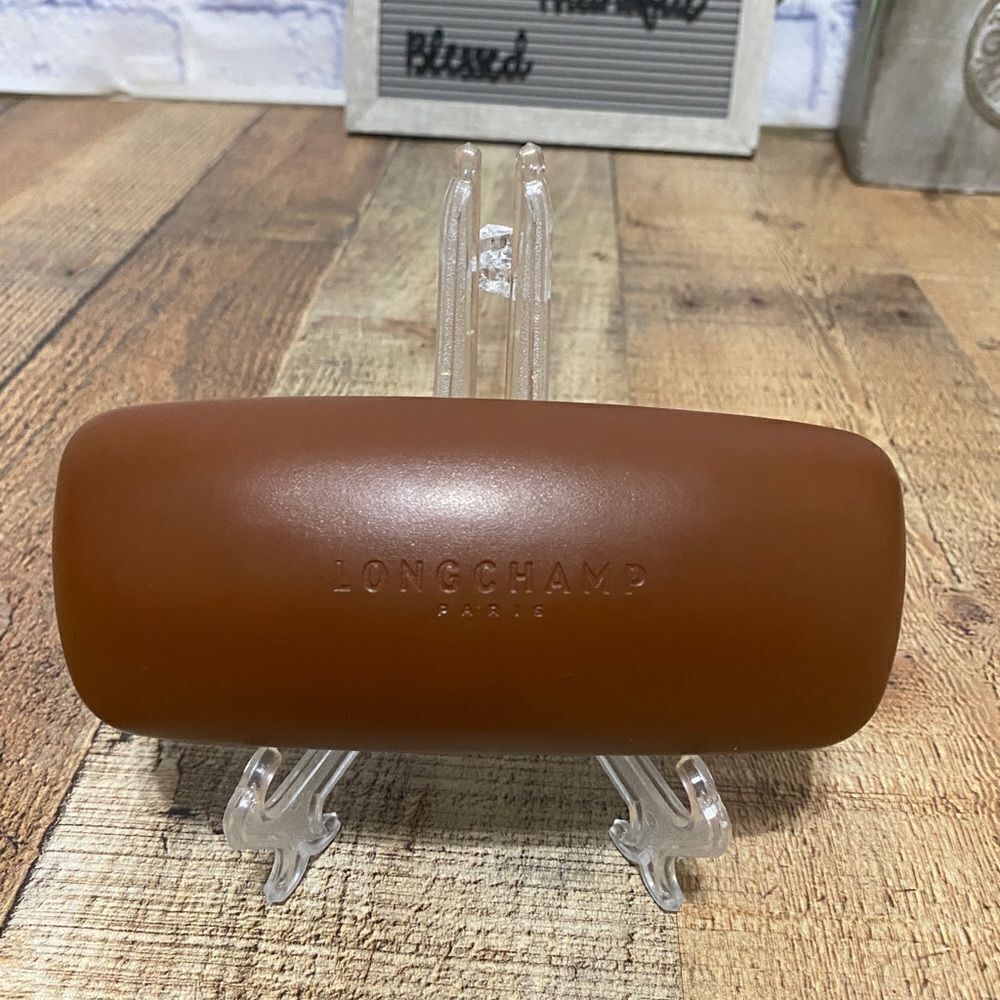 Longchamp Brown Eyeglass Sunglass Case Holder.